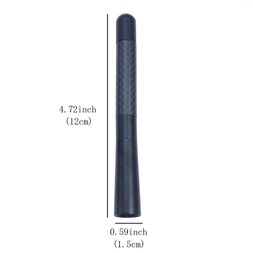 1pcs Carbon Fiber Aluminum Short Antenna Black Universal Car AM/FM Radio Antenna With Screws 4.8"