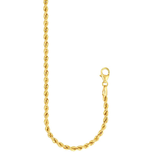 24" 10K Bonded Gold Hollow Rope Chain