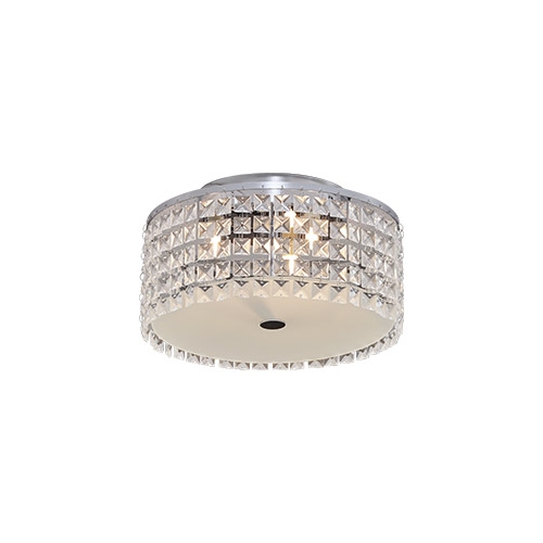 BAZZ 11 Inch Chrome and Glass Flush Mount Ceiling Light