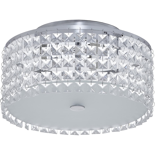 BAZZ 11 Inch Chrome and Glass Flush Mount Ceiling Light
