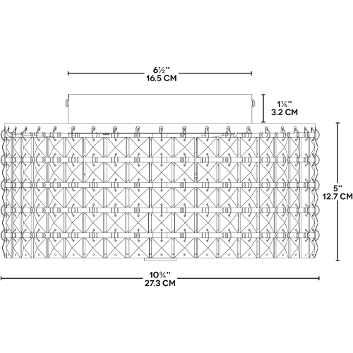 BAZZ 11 Inch Chrome and Glass Flush Mount Ceiling Light