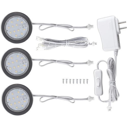 BAZZ 3 Pack Under Cabinet LED Puck