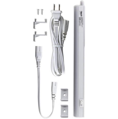 BAZZ 12 po Blanc et chrome DEL linéaire sous la lumière du Cabinet