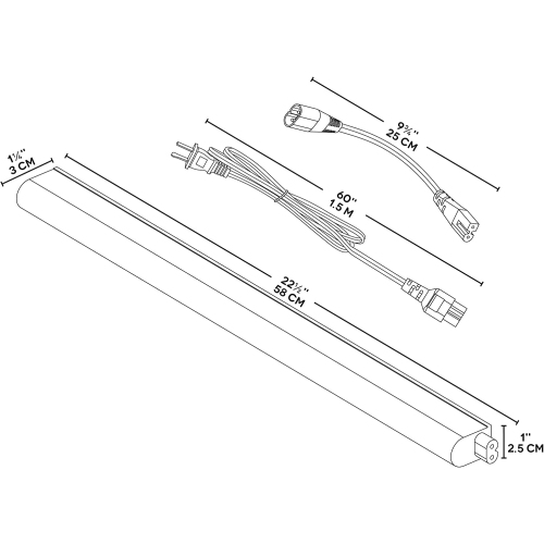 BAZZ 22 in. White and Chrome Linear LED Under Cabinet Light