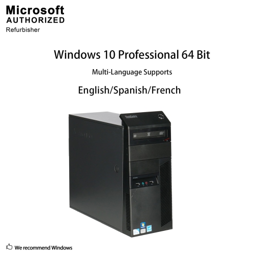 Refurbished - Lenovo ThinkCentre M92P Tower Intel Core i5 3470 3.20GHz, 8GB DDR3, 1TB HDD DVD, WIN 10 Pro(EN/FR)