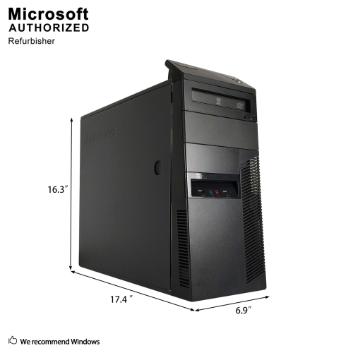 Refurbished - Lenovo ThinkCentre M92P Tower Intel Core i5 3470 3.20GHz, 8GB DDR3, 1TB HDD DVD, WIN 10 Pro(EN/FR)