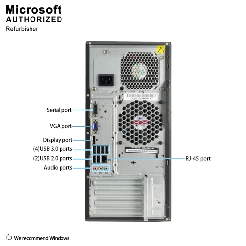 Refurbished - Lenovo ThinkCentre M92P Tower Intel Core i5 3470 3.20GHz, 8GB DDR3, 1TB HDD DVD, WIN 10 Pro(EN/FR)