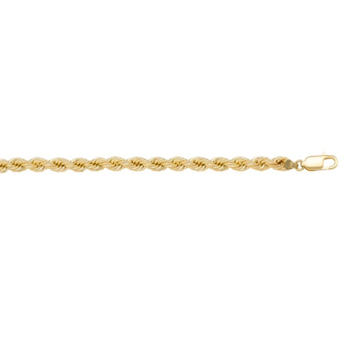 10K 16'' Yellow Gold Hollow Rope 3.0 mm Italian Chain With Lobster Clasp TN6181016