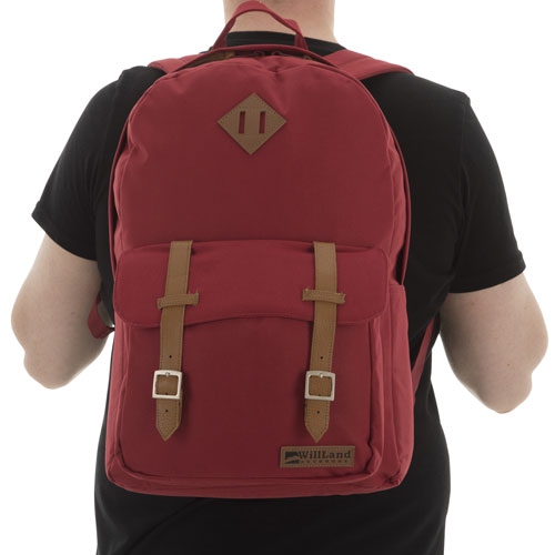 WillLand Outdoors Outdoors College Romantica 15.4" Laptop Day Backpack - Burgundy