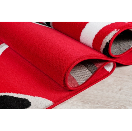 Ladole Rugs Calvin Red Black Abstract Area Rug 5'3" x 7'5"