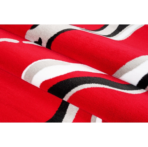 Ladole Rugs Calvin Red Black Abstract Area Rug 5'3" x 7'5"