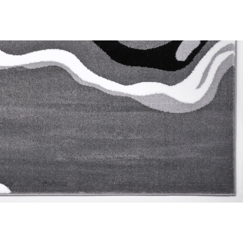 Ladole Rugs Calvin Grey Black Abstract Area Rug 3'11" x 5'3"