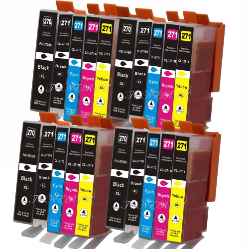 Max Saving - 4 Set Compatible Ink Cartridge for PGI-270XL,CLI-271XL (PBK,K,C,M,Y) Canon PGI270XL ,CLI271BK, CLI-271C, CLI-271M, CLI-271Y