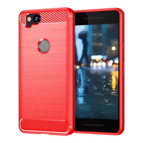 PANDACO Red Brushed Metal Case for Google Pixel 2