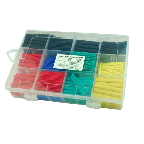 530 Pcs 2:1 Colour Heat Shrink Tubing Tube Sleeving Wrap Cable Wire 5 Color 8 Size