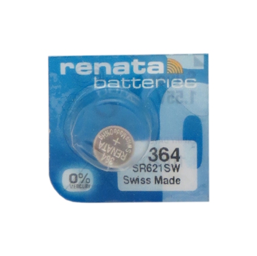 5-Pack 364 / SR621SW Renata Silver Oxide Button Batteries