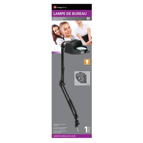 Xtricity Desk Lamp Magnifier Swing Arm Clip 60W Black