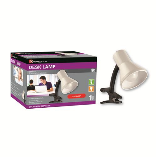 Xtricity Desk Lamp Gooseneck Arm Clip 60W White