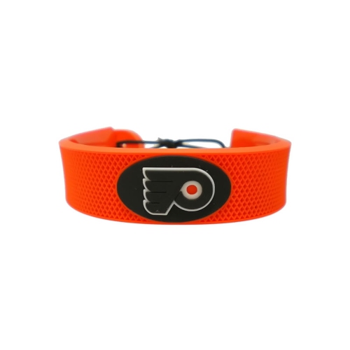 NHL Philadelphia Flyers Team Color Gamewear Leather Hockey Bracelet