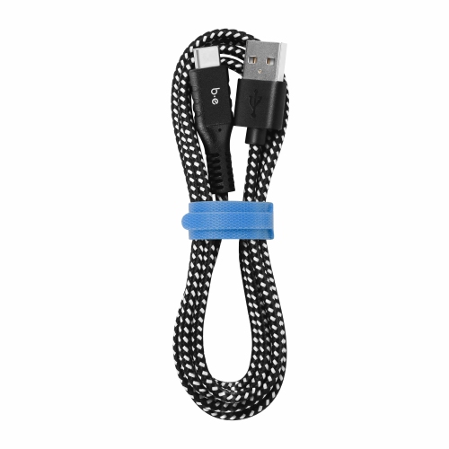 Blu Element Braided Charge/Sync USB-C to USB-A Cable 4ft | Zebra