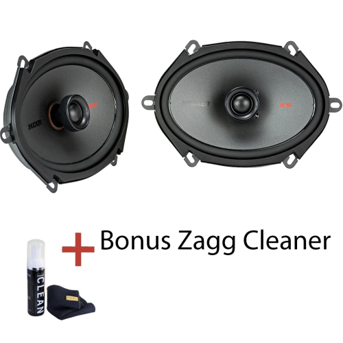 Kicker 44KSC6804 6"x8" 2-Way Coaxial Car Speakers With Added Bonus Zagg Cleaner