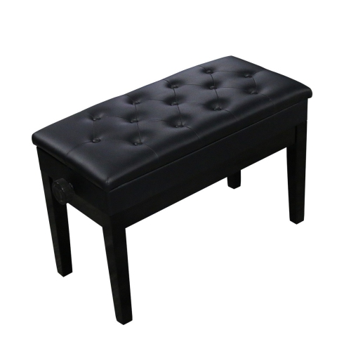 Boost APKB-501 Padded Dual Seat Height Adjustable Keyboard Piano Bench with Music Storage (Black)