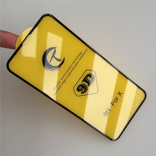 Protecteur d’écran en verre trempé à couverture complète pour iPhone X/iPhone X/contour incurvé en verre 9D