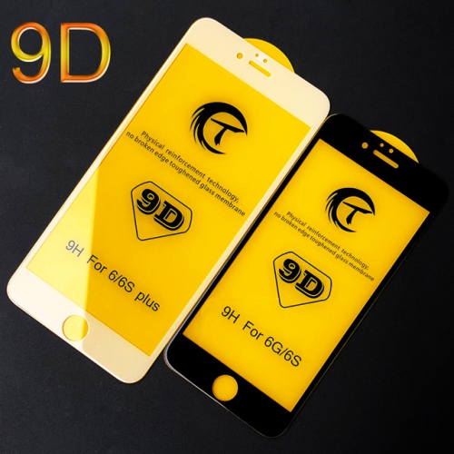 White Full Coverage Tempered Glass For iPhone 6 Glass Screen Protector For iPhone 6 Full Cover Film Glass 9D Curved Edge