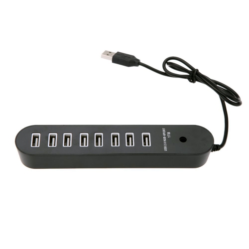 axGear 8 Port USB 2.0 Data HUB High Speed Splitter Extender Built-In USB Cable