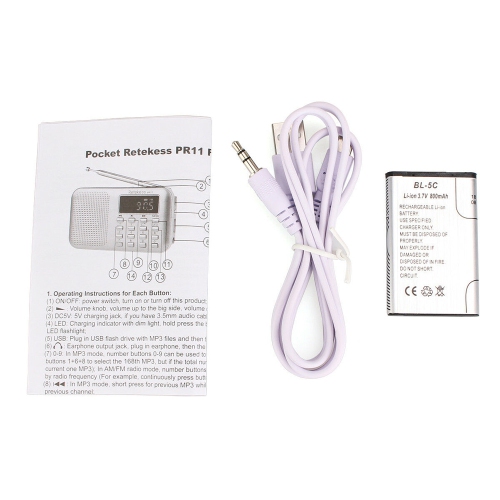 Haut-parleur portatif AM/FM radio MP3 lecteur de musique TF Carte microSD Media d’axGear