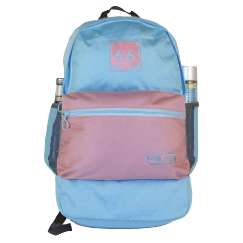 WillLand Outdoors Scenery "66" Backpack, Light Aqua/Pink