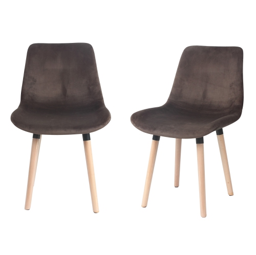 Ensemble de chaises de salle à manger d’appoint style Eames mi-siècle à pattes en bois naturel LUXUS de ViscoLogic