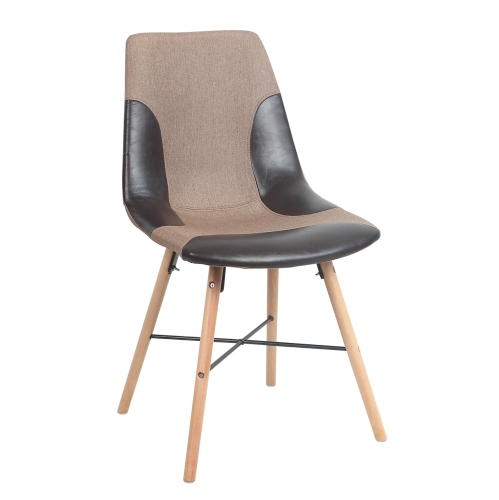 Ensemble de chaises de salle à manger de style Eames avec pattes en bois naturel LUXUS de ViscoLogic