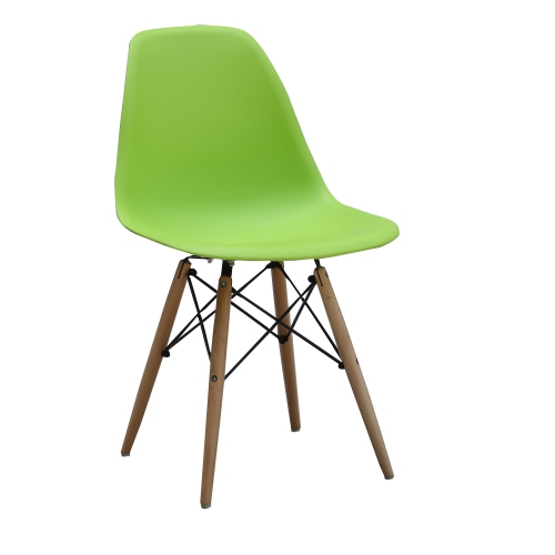 ViscoLogic Mid-Century Durable Eames Style Eiffel Dining Chairs Green