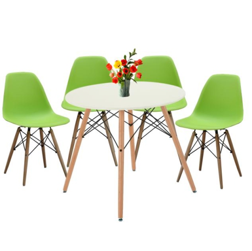 ViscoLogic Mid-Century Durable Eames Style Eiffel Dining Chairs Green