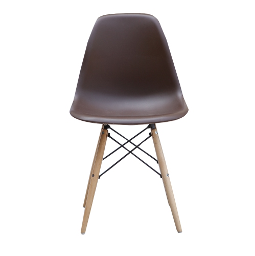 ViscoLogic Mid-Century Durable Eames Style Eiffel Dining Chairs Brown