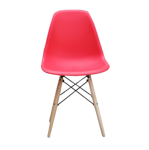ViscoLogic Mid-Century Durable Eames Style Eiffel Dining Chairs Red