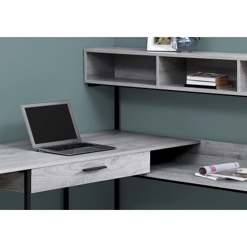Monarch Specialties i 7160 computer desk grey and black corner