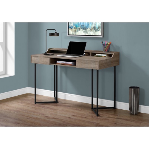 Monarch Specialties i 7360 computer desk 48"l dark taupe and black metal