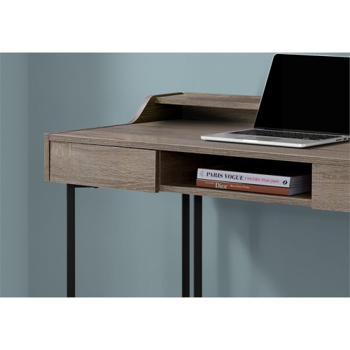 Monarch Specialties i 7360 computer desk 48"l dark taupe and black metal