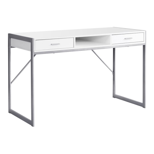 MONARCH  Specialties I 7364 Computer Desk 48"l And Silver Metal In White