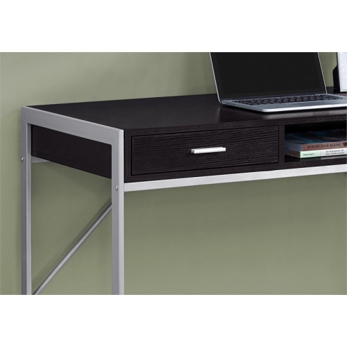 Monarch Specialties i 7366 computer desk 48"l cappuccino and silver metal