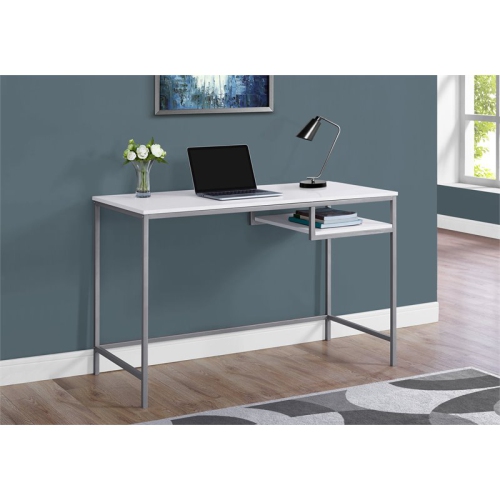 Monarch Specialties i 7368 computer desk 48"l white and silver metal