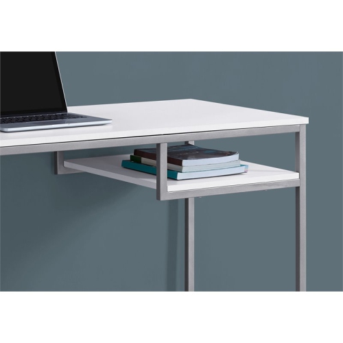 Monarch Specialties i 7368 computer desk 48"l white and silver metal