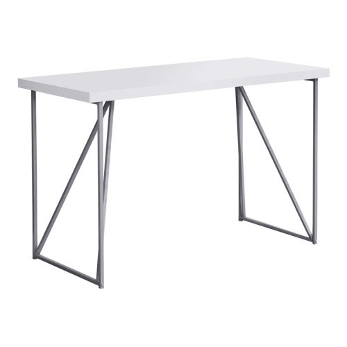MONARCH  Specialties I 7376 Computer Desk 48"l And Silver Metal In White