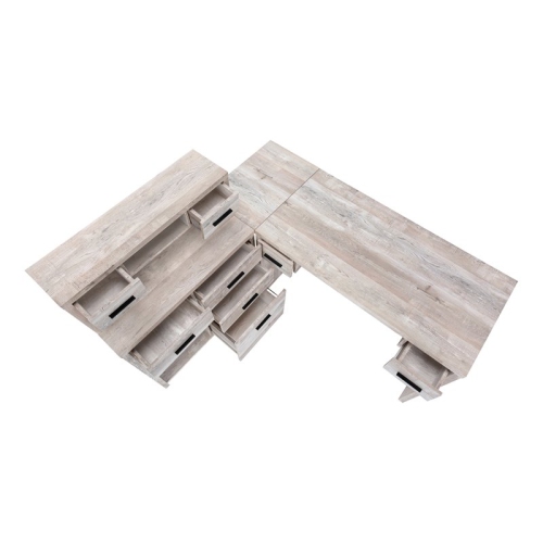 Monarch Specialties i 7429 computer desk taupe wood grain l and r facing corner