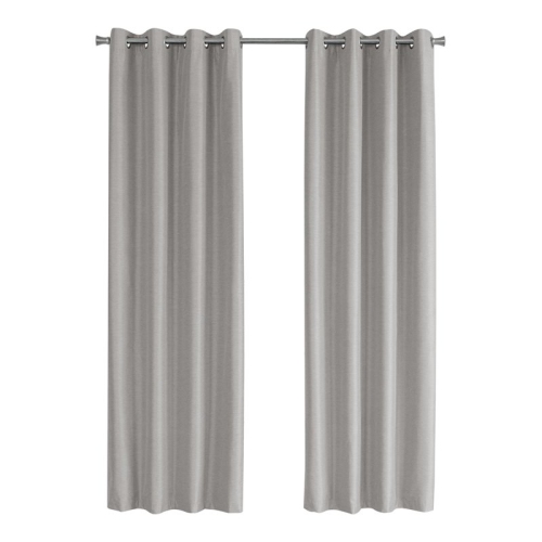 Monarch Specialties i 9836 curtain panel 2pcs 52"w x 95"h silver solid blackout