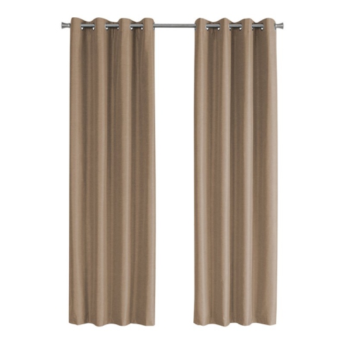 Monarch Specialties i 9839 curtain panel 2pcs 52"w x 95"h brown solid blackout