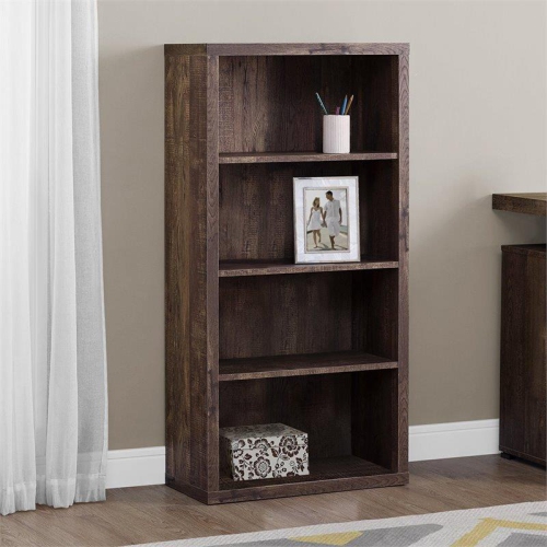 Monarch Specialties i 7404 bookcase 48"h brown wood grain adjustable shelves