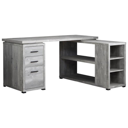 MONARCH  Specialties I 7421 Computer Desk Wood Grain L And R Facing Corner In Grey